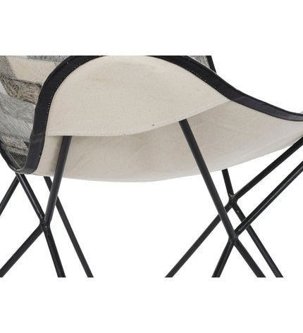 DKD Home Decor kitchen chair in white, black, beige, and gray with wooden legs, measuring 74 x 70 x 90 cm.