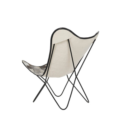 DKD Home Decor kitchen chair with white, black, beige, and gray upholstery, measuring 74x70x90 cm, in a modern dining room setting.
