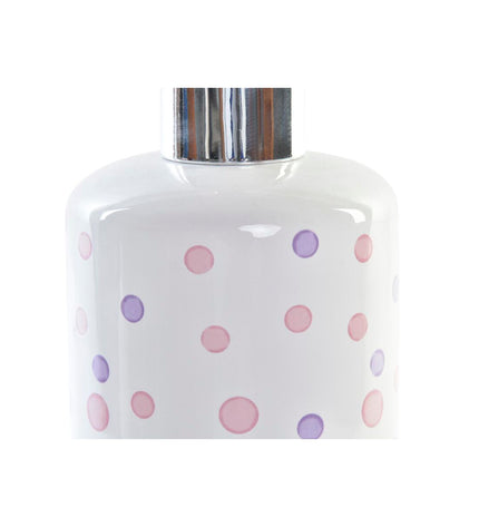 Two DKD Home Decor white ABS and dolomite bathroom soap dishes with dotted design, measuring 7x7x17.5 cm.