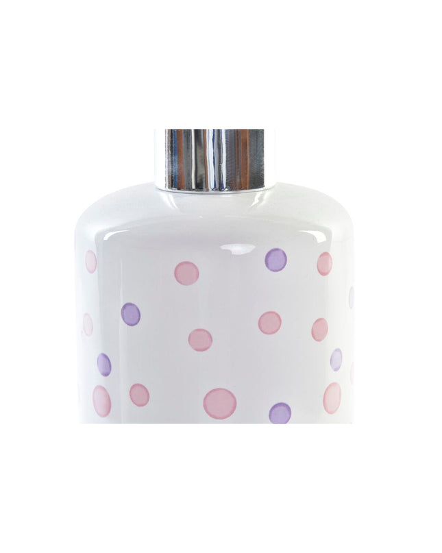 Two DKD Home Decor white ABS and dolomite bathroom soap dishes with dotted design, measuring 7x7x17.5 cm.