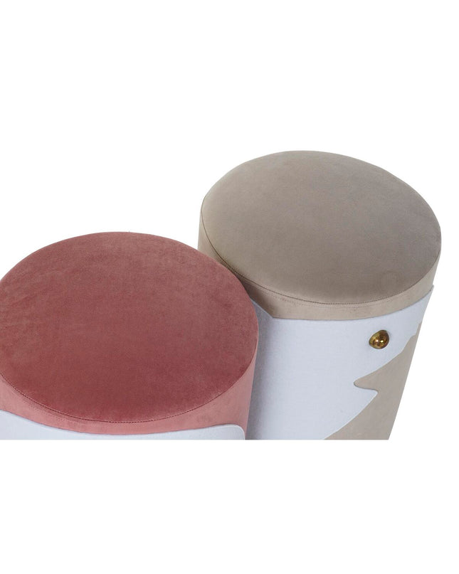 DKD Home Decor footrest with cushioned top and wooden legs, designed for home and kitchen seating comfort.