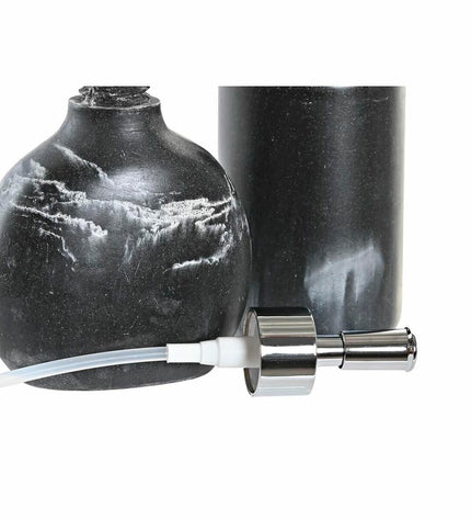 Black plastic bath set by DKD Home Decor, includes two parts, measuring 11x6x17 cm, for home and bathroom decor.