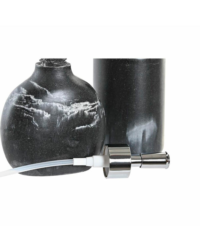 Black plastic bath set by DKD Home Decor, includes two parts, measuring 11x6x17 cm, for home and bathroom decor.