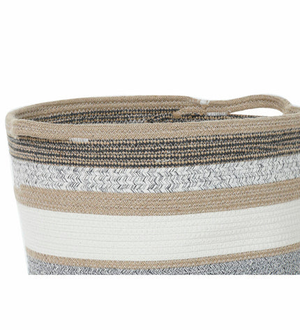 Two natural jute baskets from DKD Home Decor in white and gray, ideal for home organization and storage.