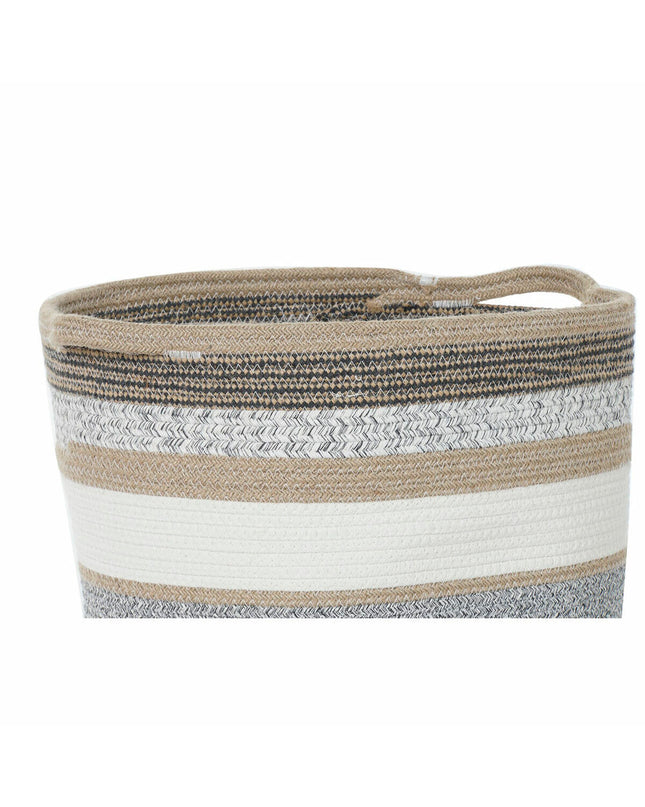 Two natural jute baskets from DKD Home Decor in white and gray, ideal for home organization and storage.