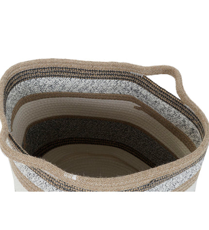 DKD Home Decor jute basket spelset with two natural gray and white storage baskets for home organization and decor.