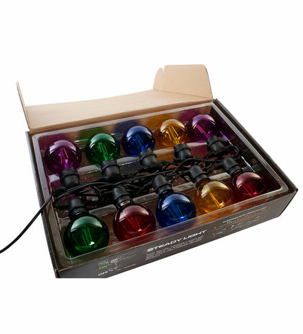 Colorful DKD Home Decor LED outdoor light garland, 850 cm long, with multicolour lights for garden decoration.