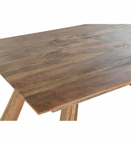 DKD Home Decor dining table in natural mango wood, 180x90x76 cm, sturdy rectangular kitchen and home furniture.
