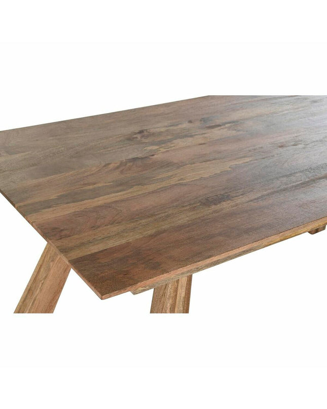 DKD Home Decor dining table in natural mango wood, 180x90x76 cm, sturdy rectangular kitchen and home furniture.