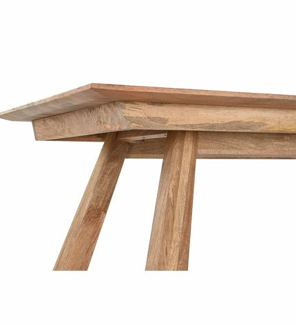 DKD Home Decor natural mango wood dining table with 180x90x76 cm tabletop, sturdy and stylish for home and kitchen use.