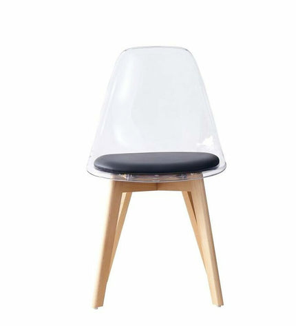 Black DKD Home Decor kitchen chair with multicolored natural accents, measuring 54 x 47 x 81 cm, suitable for home and dining spaces.