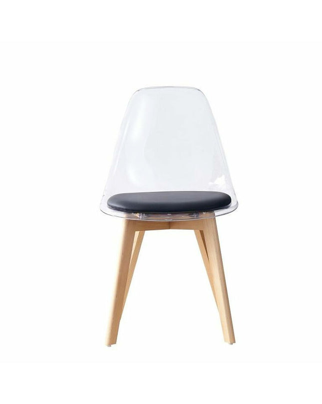 Black DKD Home Decor kitchen chair with multicolored natural accents, measuring 54 x 47 x 81 cm, suitable for home and dining spaces.