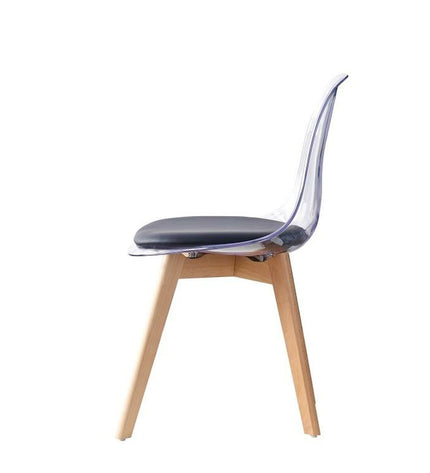 DKD Home Decor black multicolour kitchen chair with natural wood finish, 54 x 47 x 81 cm, modern home furniture for dining area