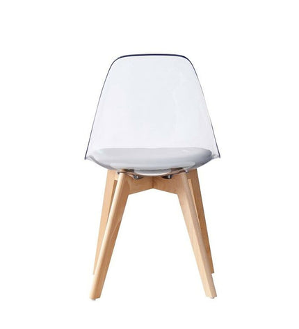 Grijze keukenstoel van DKD Home Decor met houten frame en polycarbonaat zitting, 54x47x81 cm, geschikt voor huis en koken.