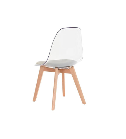 Gray DKD Home Decor kitchen chair with wooden legs and polycarbonate seat, measuring 54x47x81 cm, suitable for home dining.