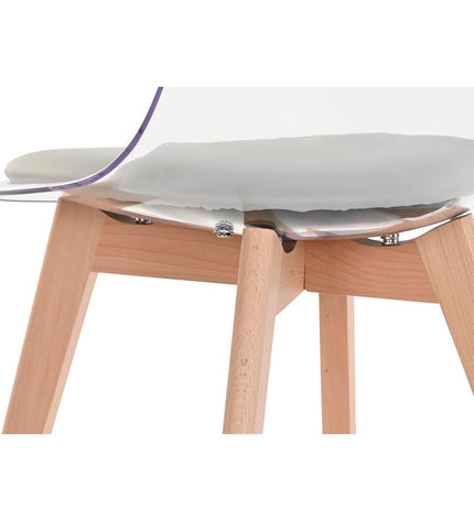 Gray DKD Home Decor kitchen chair with wooden and polycarbonate materials, measuring 54 x 47 x 81 cm, suitable for home and kitchen.