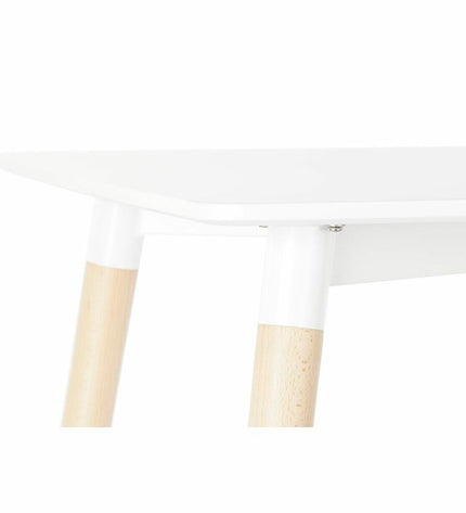 Rectangular dining table by DKD Home Decor with white MDF top and light birch wood legs, measuring 120 x 80 x 74 cm.