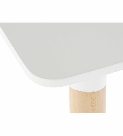 DKD Home Decor white birch wood dining table with MDF top, 120x80x74 cm, in a modern kitchen setting