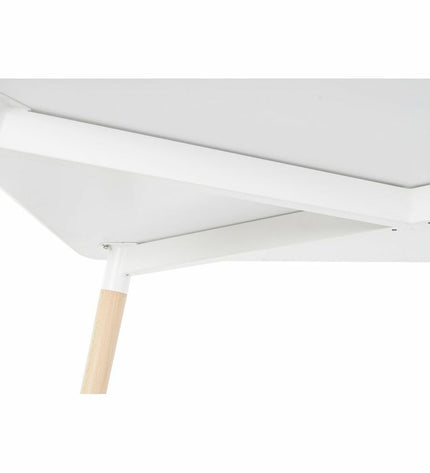 DKD Home Decor white oak dining table with MDF top, measuring 120x80x74 cm, suitable for home and kitchen furniture.