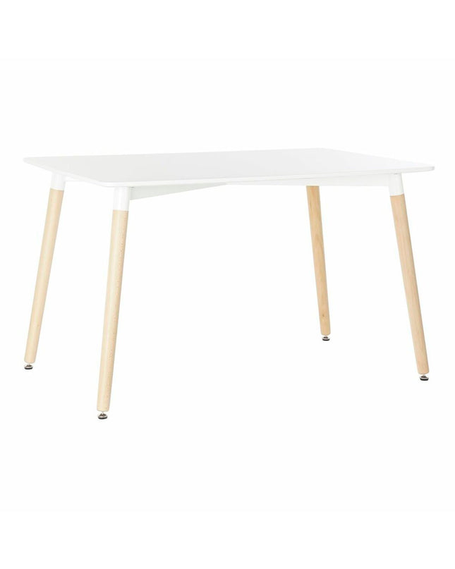 Rectangular dining table by DKD Home Decor with white wood finish, measuring 120x80x74 cm, in a modern kitchen setting.