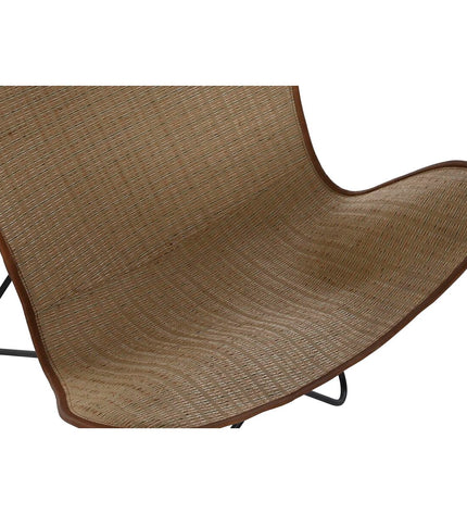 DKD Home Decor metal and rattan chair in natural finish, 74x78x92 cm, suitable for home and kitchen furniture.