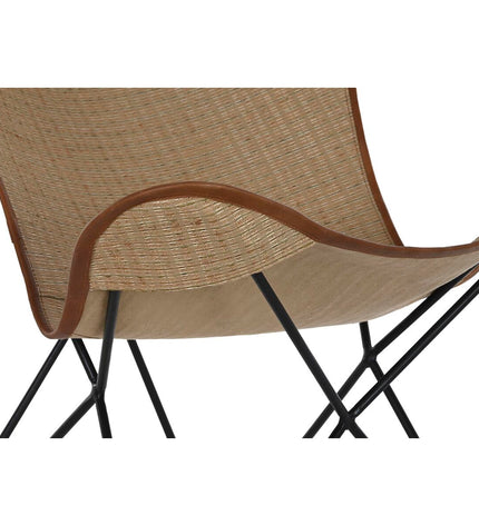 DKD Home Decor metal and rattan chair with a modern design, measuring 74x78x92 cm, suitable for home and kitchen decor.