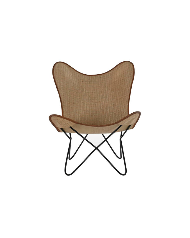 DKD Home Decor metal and rattan chair with wooden legs, 74x78x92 cm, modern design for home and kitchen use.