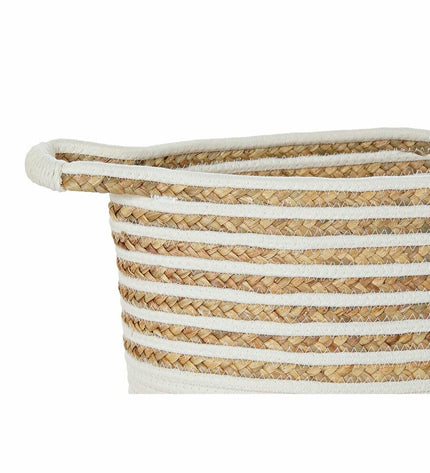 Boho-style DKD Home Decor Zeegras basket spelset for home and bath, measuring 36x36x34 cm, made of natural sea grass.