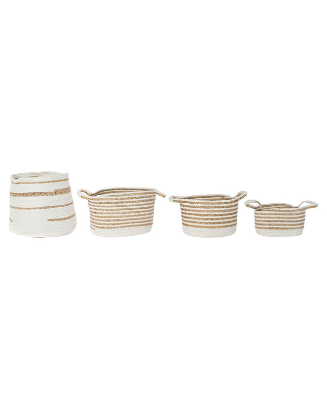 DKD Home Decor boho basket spelset made of sea grass, 36x36x34 cm, suitable for house decor and bathroom storage.