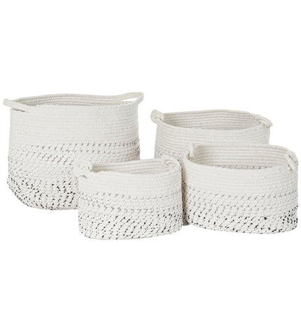 DKD Home Decor boho basket spelset in neutral tones, 36x36x33 cm, suitable for home decor and bathroom storage.