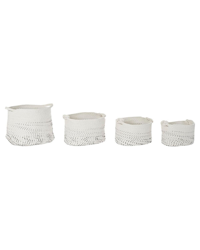 Boho-style DKD Home Decor basket spelset for home and bathroom, 36x36x33 cm, with woven design and natural finish.