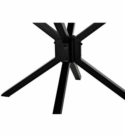DKD Home Decor dining table with black metal and mango wood, 127x127x75 cm, in a natural finish for home and kitchen furniture.