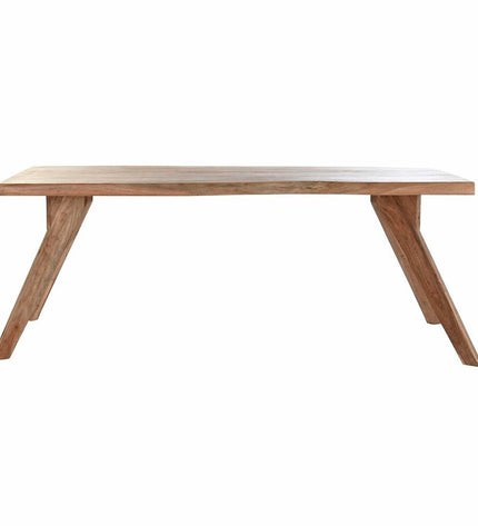 DKD Home Decor brown acacia wood dining table in natural finish, 200x90x77 cm, suitable for home and kitchen furnishings.