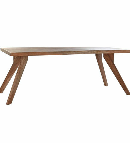 DKD Home Decor acacia wood dining table in natural brown with dimensions 200x90x77 cm, showcasing the table's surface and sturdy legs.