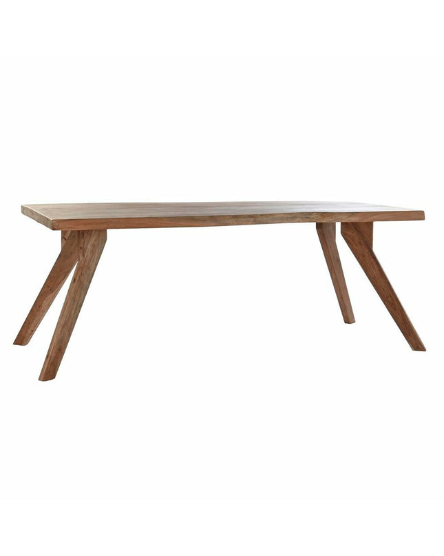 DKD Home Decor acacia wood dining table in natural brown with dimensions 200x90x77 cm, showcasing the table's surface and sturdy legs.