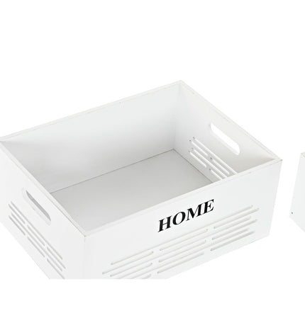 DKD Home Decor white, black, beige wood storage boxes set with 5 pieces, 40x30x56 cm, for home organization and kitchen use