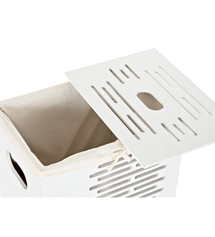 DKD Home Decor beige, black and white wooden storage boxes set with five pieces, ideal for home organization and decor.