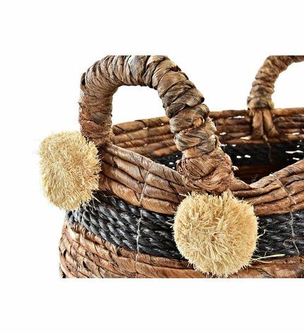 Natural fiber basket spelset by DKD Home Decor for household and bathroom use, 31x31x33 cm, colonial style.