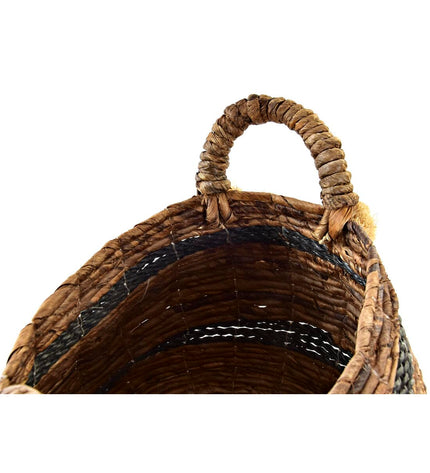 DKD Home Decor natural fiber basket spelset in kolonial style, 31x31x33 cm, suitable for home decor and bathroom storage.