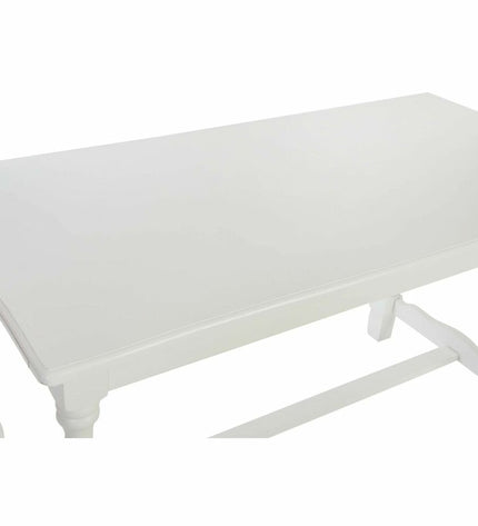 DKD Home Decor wooden white dining table, rectangular with 180x90x80 cm size, ideal for kitchen and home dining areas