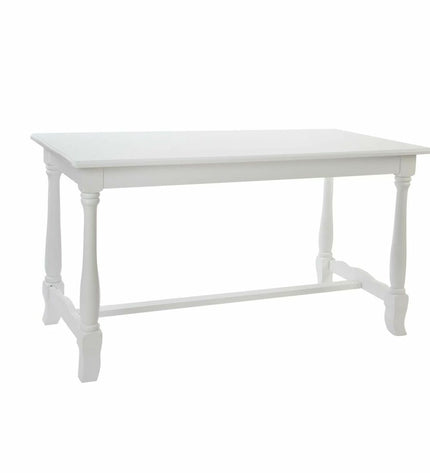 DKD Home Decor wooden dining table in white with 180x90x80 cm dimensions, suitable for home and kitchen dining spaces.