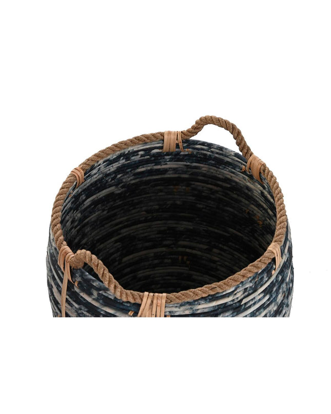 DKD Home Decor plastic basket spelset with three storage baskets in black and white, 56x56x60 cm and 52x52x60 cm, for home organization.