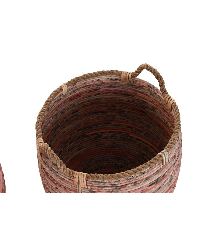 DKD Home Decor basket spelset with three natural peach-colored storage baskets for home organization and kitchen use.