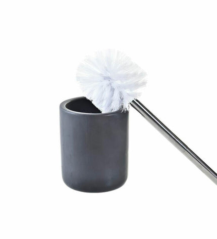 DKD Home Decor black and natural bamboo and dolomite bathroom set with 3 pieces, including containers and accessories.