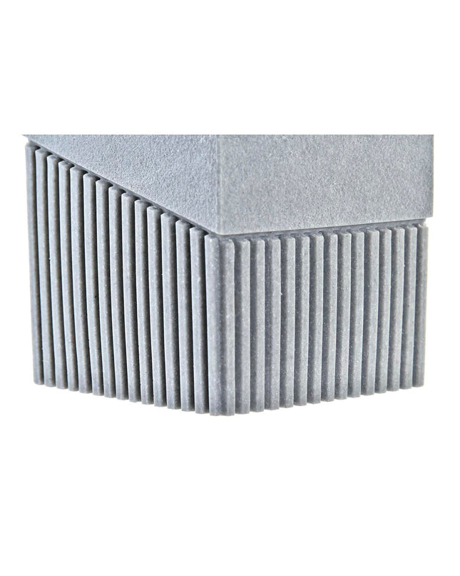 Gray DKD Home Decor toothbrush holder for bathroom, made of resin, measures 7.6 x 7.6 x 10 cm, designed for home and kitchen use.