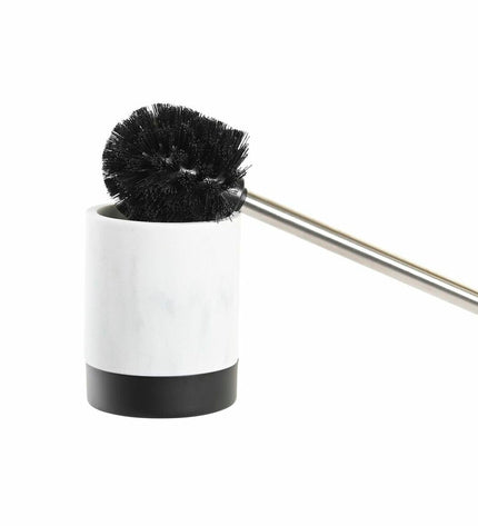 Modern DKD Home Decor toilet brush holder in white, black, stainless steel, and marble, 10x10x37.4 cm, for bathroom decor.