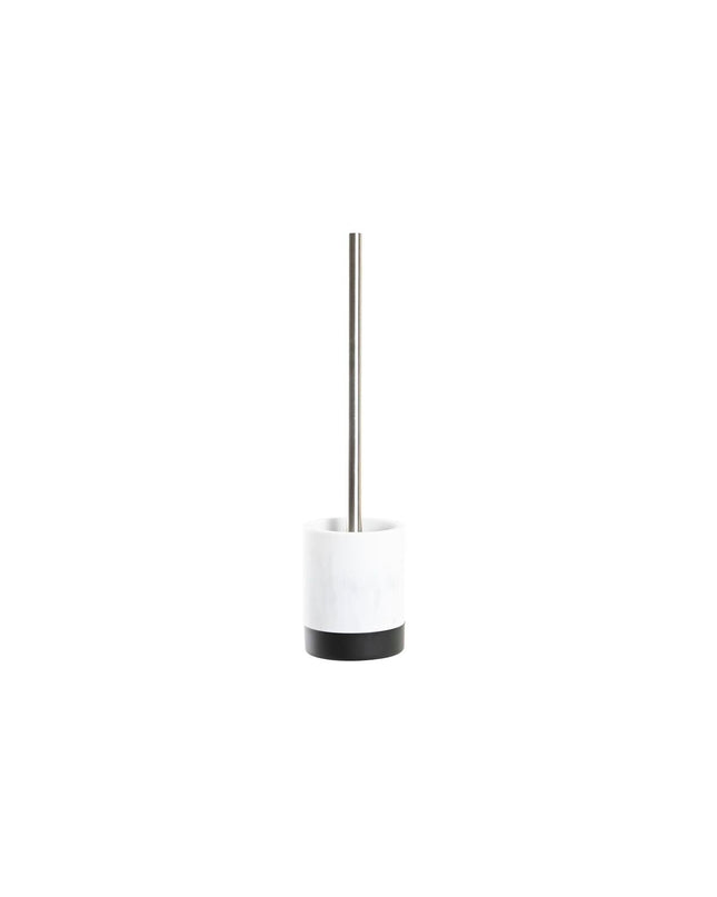 Modern DKD Home Decor toilet brush holder in white and black with stainless steel and marble finish, 10 x 10 x 37.4 cm.