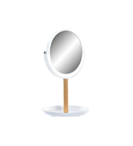DKD Home Decor bamboo and aluminum bathroom mirror with natural finish, 17x17x31 cm, suitable for home and kitchen use