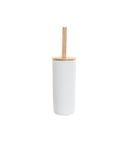 White ceramic toilet brush holder from DKD Home Decor, 10x10x38 cm, suitable for bathroom and home decor.