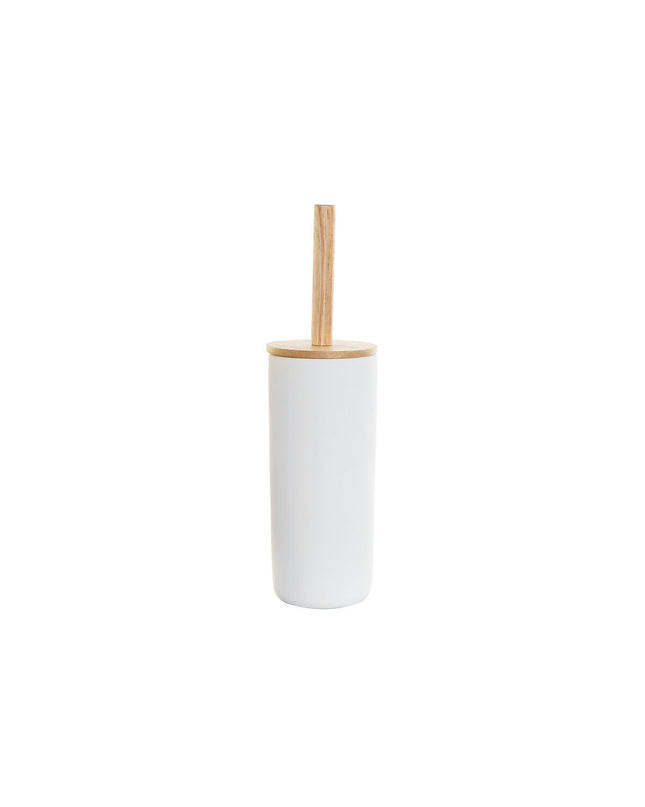 White ceramic toilet brush holder from DKD Home Decor, 10x10x38 cm, suitable for bathroom and home decor.